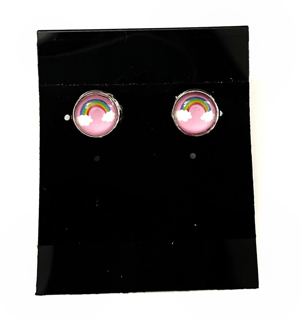 8mm Silver Post Earrings