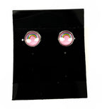 8mm Silver Post Earrings