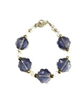 Purple Glass Flower Wire Bracelet