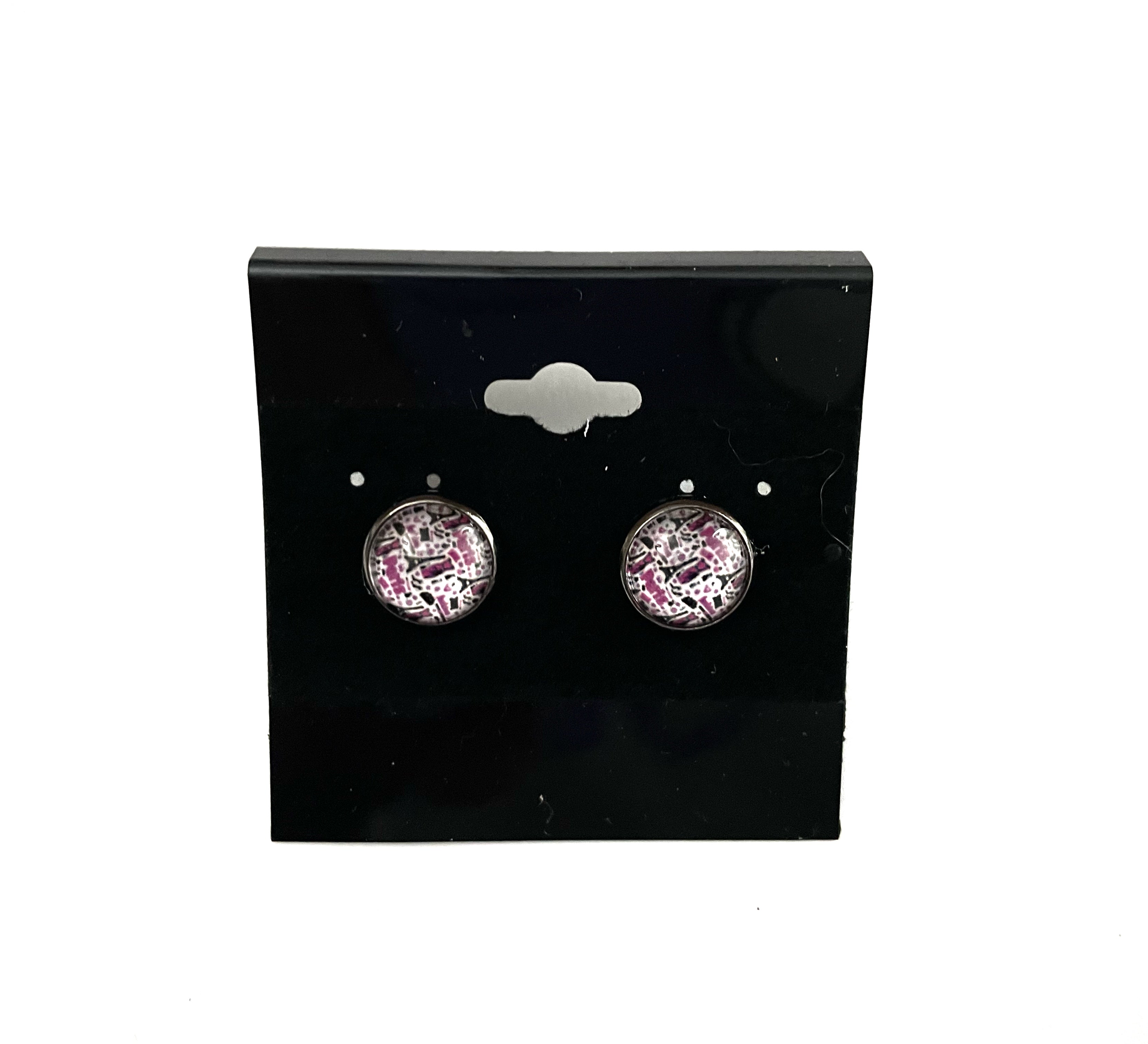 Colorful Post Earrings - Multiple Options -  Black Posts