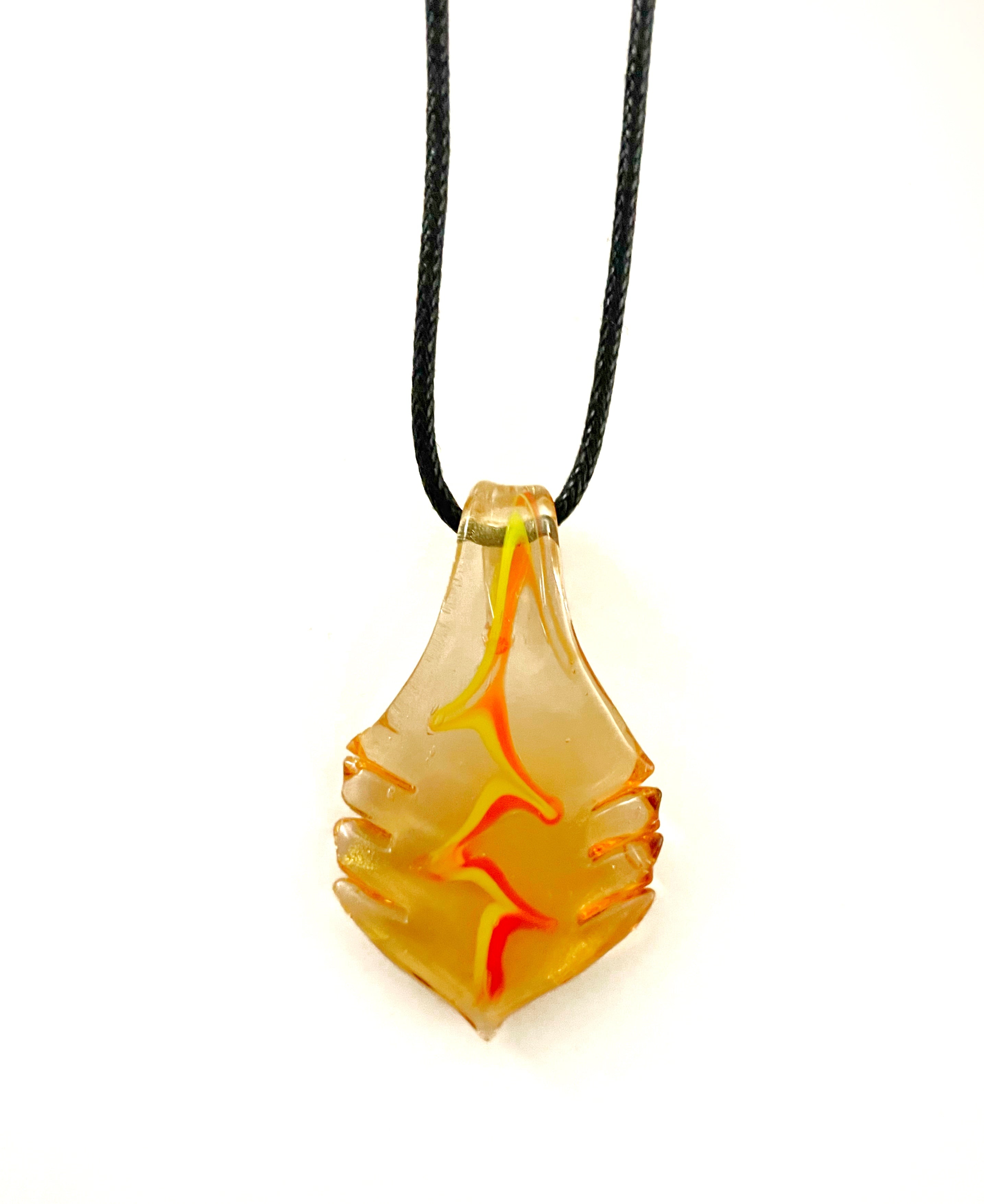 Transparent Yellow Glass Necklace