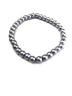 Blue Purple Glass Pearl Stretchy Bracelet