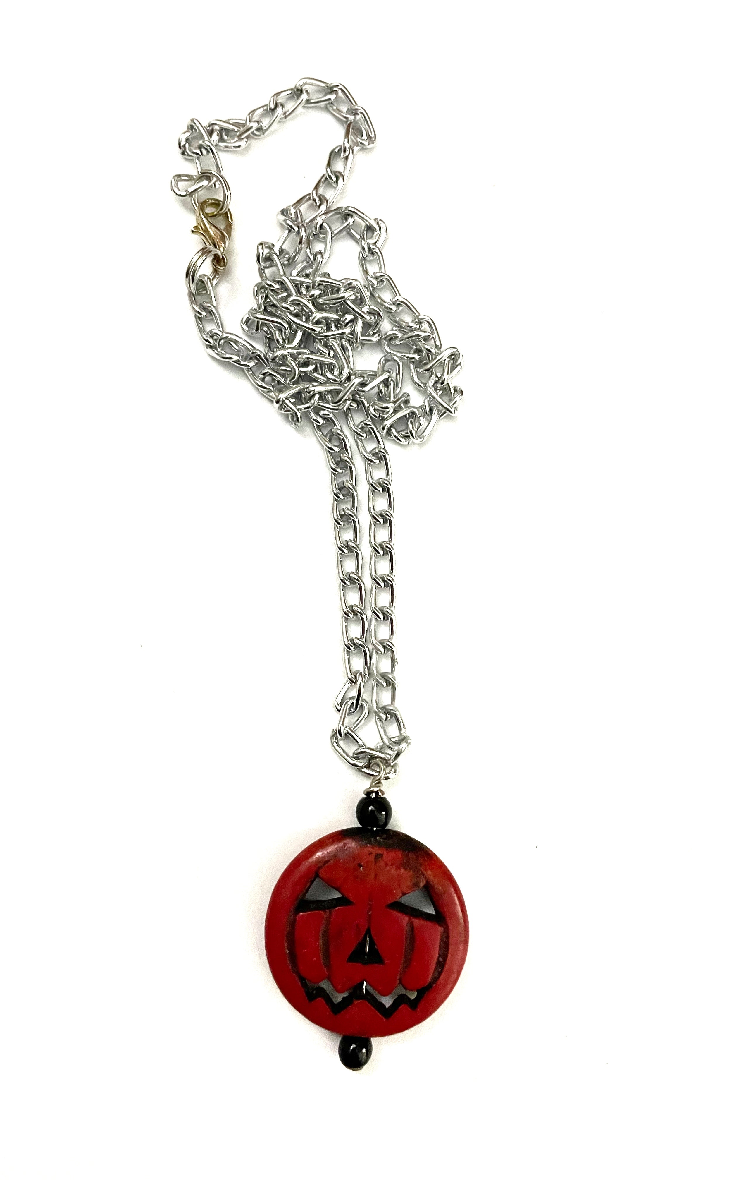 Large Pumpkin Howlite Necklace