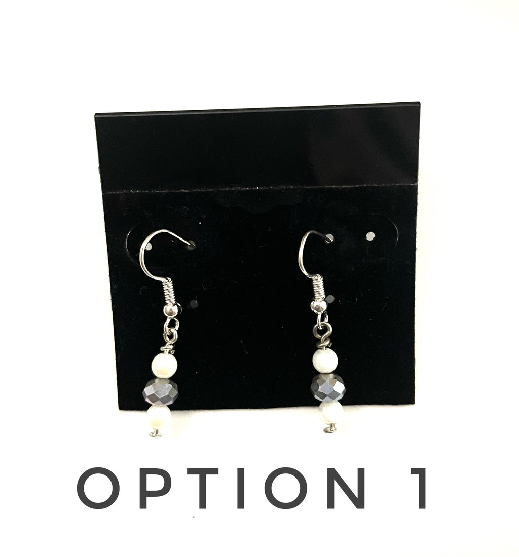 White Luster Earrings