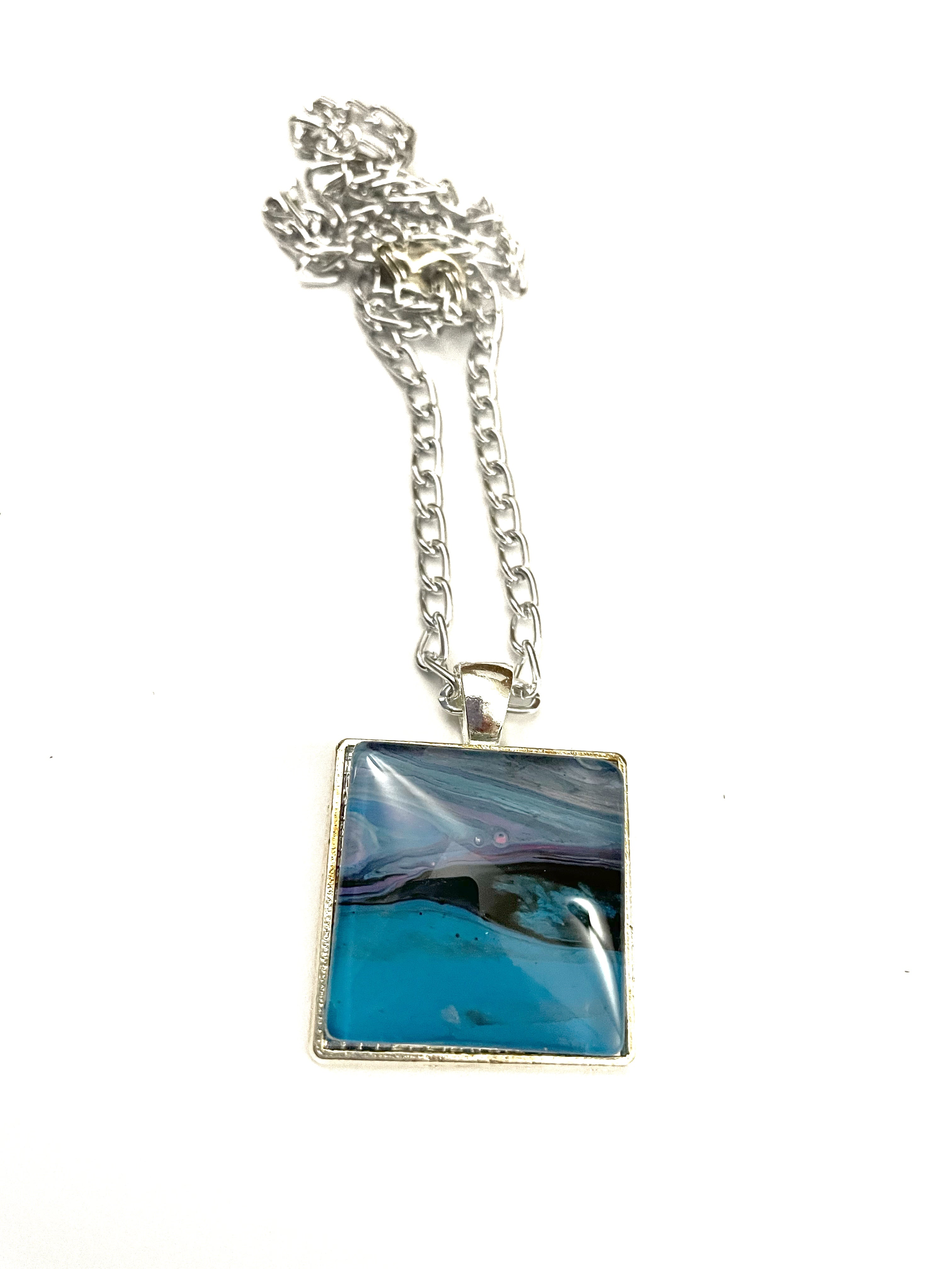 Blue, Pink and Black Acrylic Necklaces