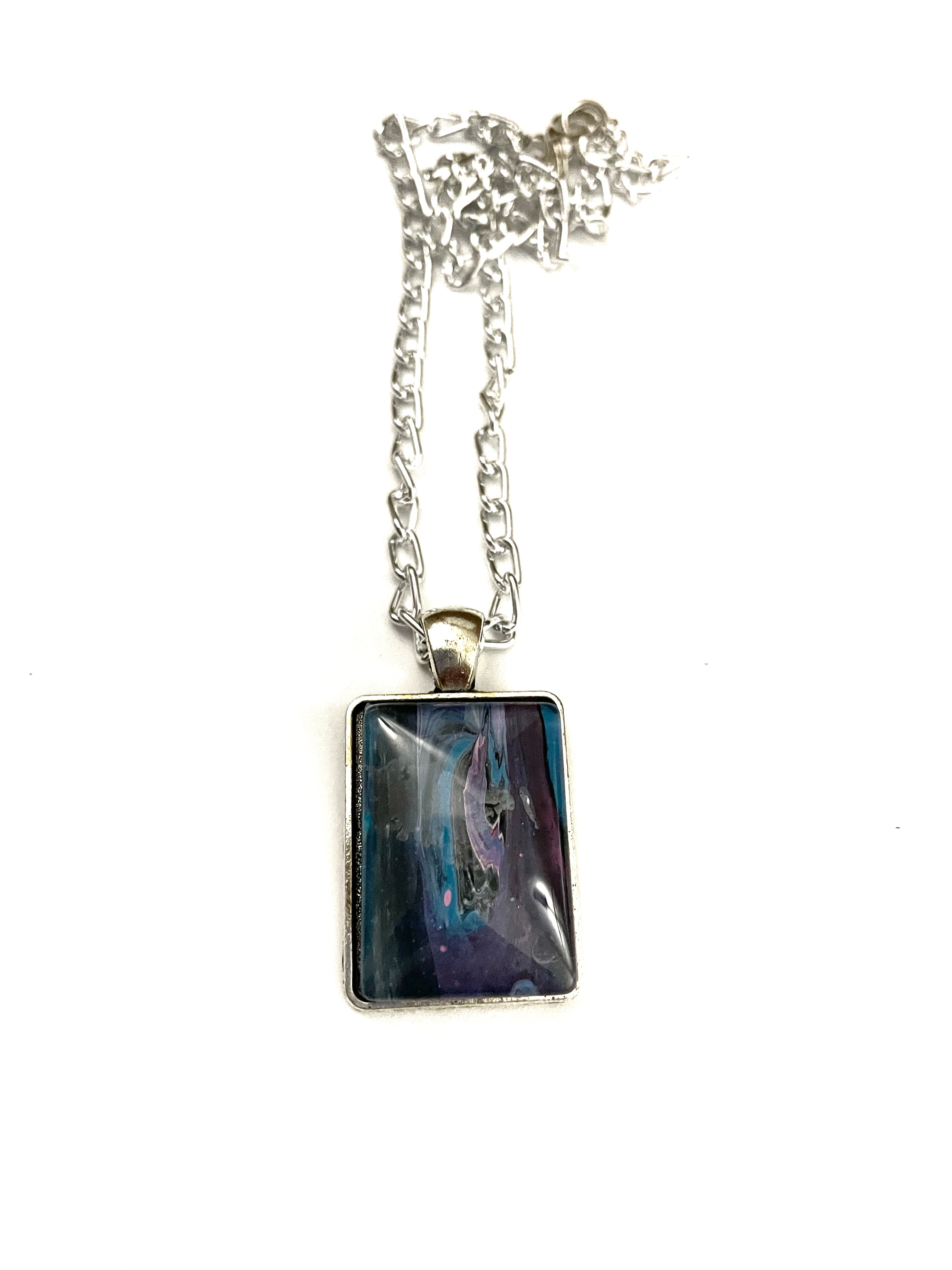 Blue, Pink and Black Acrylic Necklaces