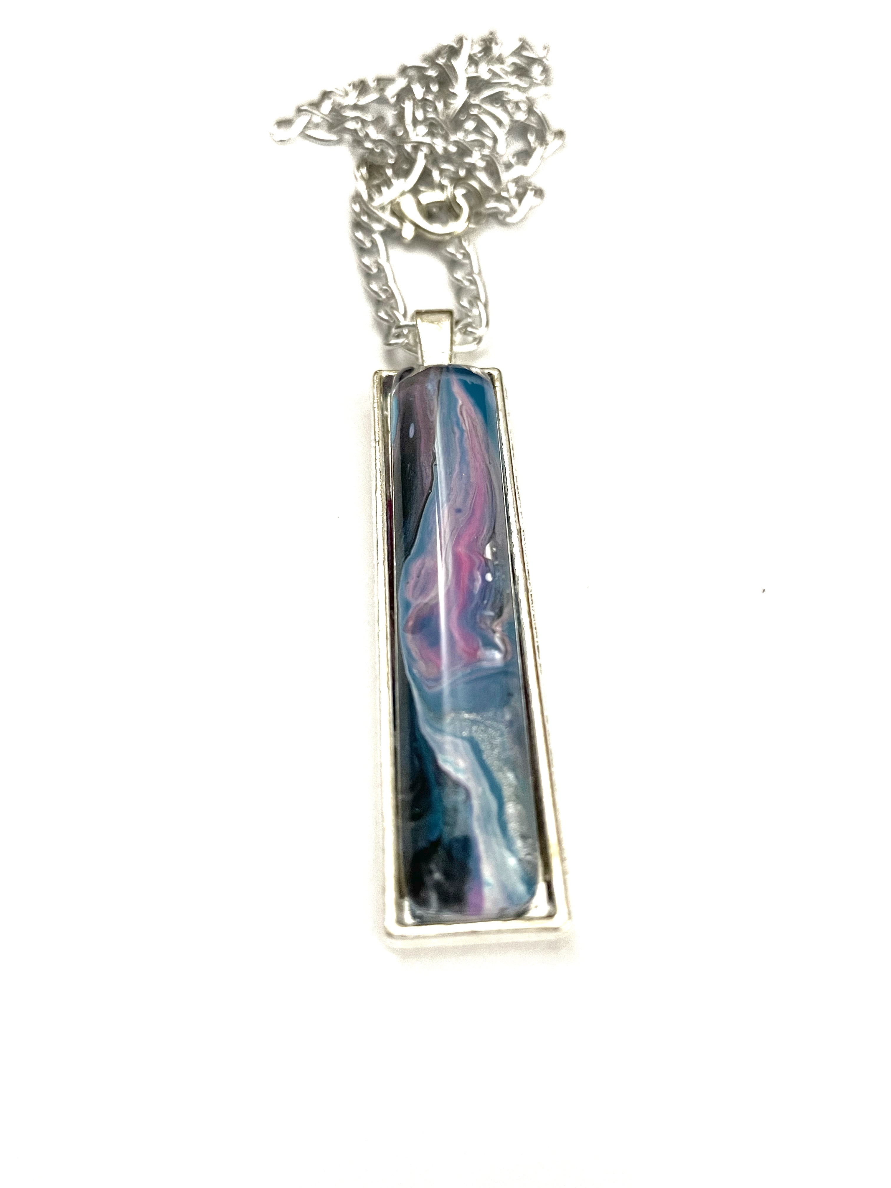 Blue, Pink and Black Acrylic Necklaces