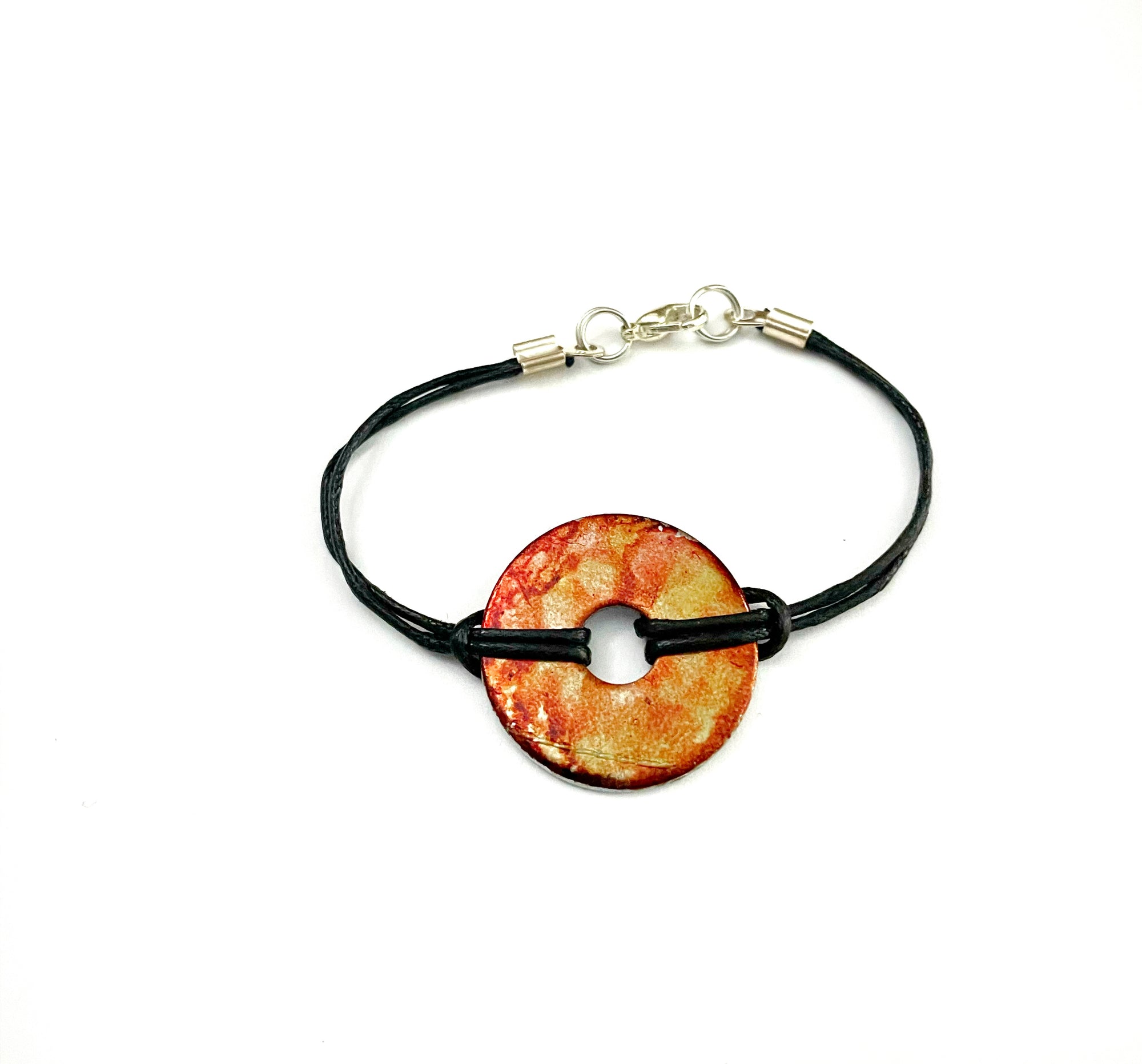 Rust and Red Bracelet, Earring and Necklace Set