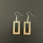 Medium Rectangle Resin & Wood  Earrings
