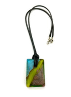 Blue, Yellow and Purple Rectangle Necklace