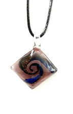 Transparent Purple Square with Dichroic Glass Necklace