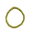 Light Olive Green Glass Pearl Stretchy Bracelet