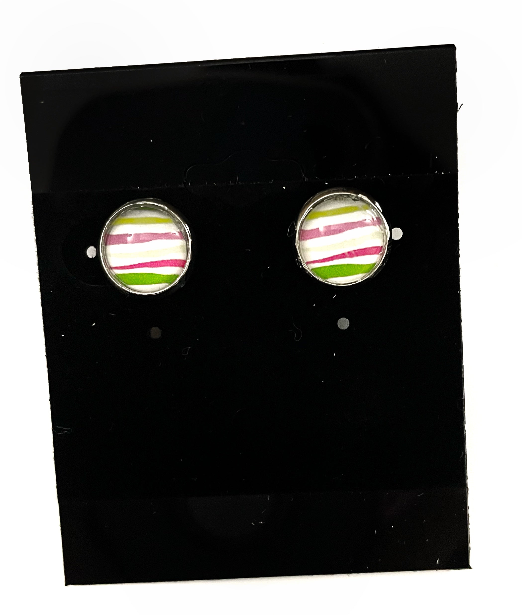8mm Silver Post Earrings