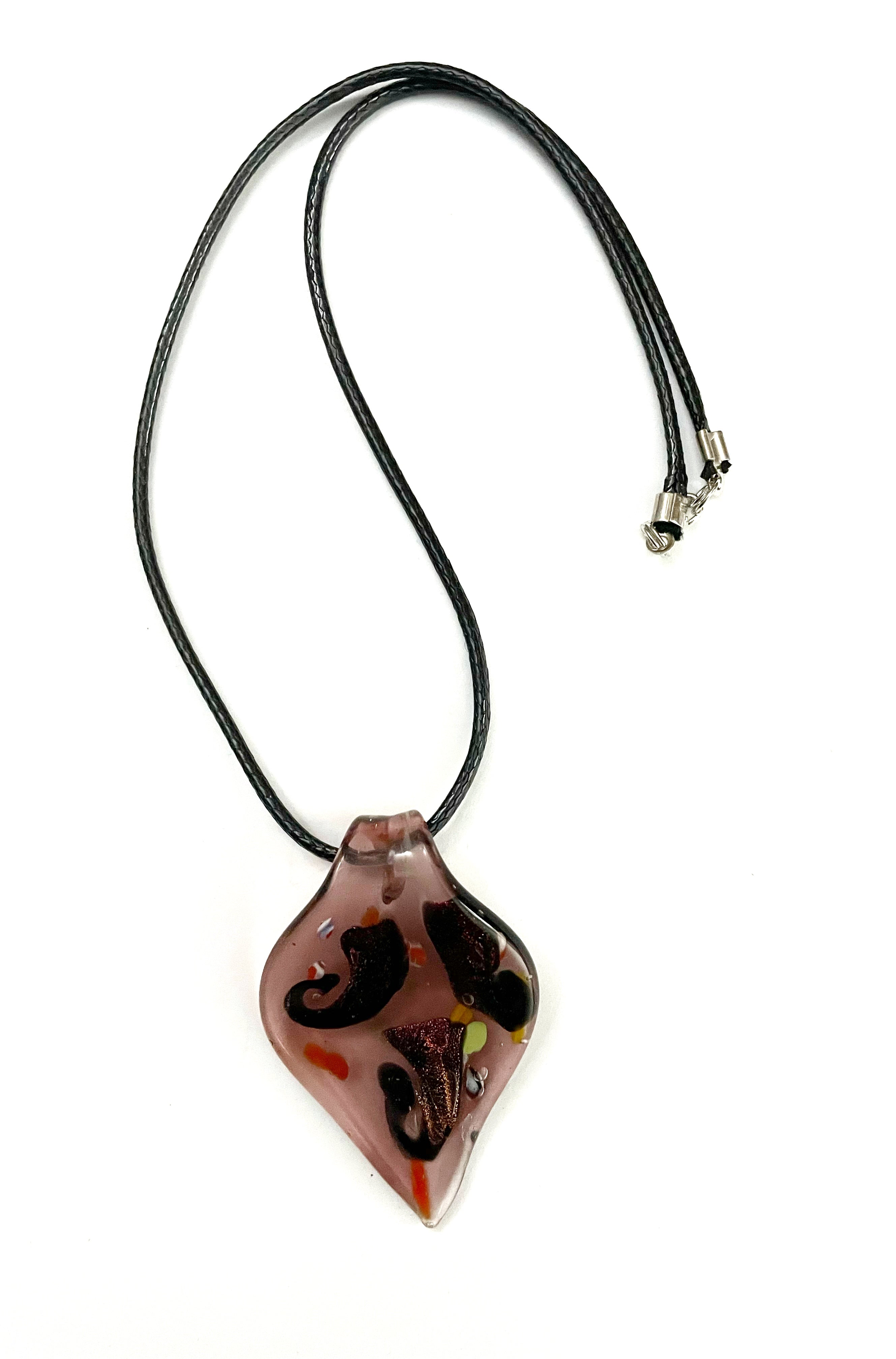 Transparent Purple Glass Necklace