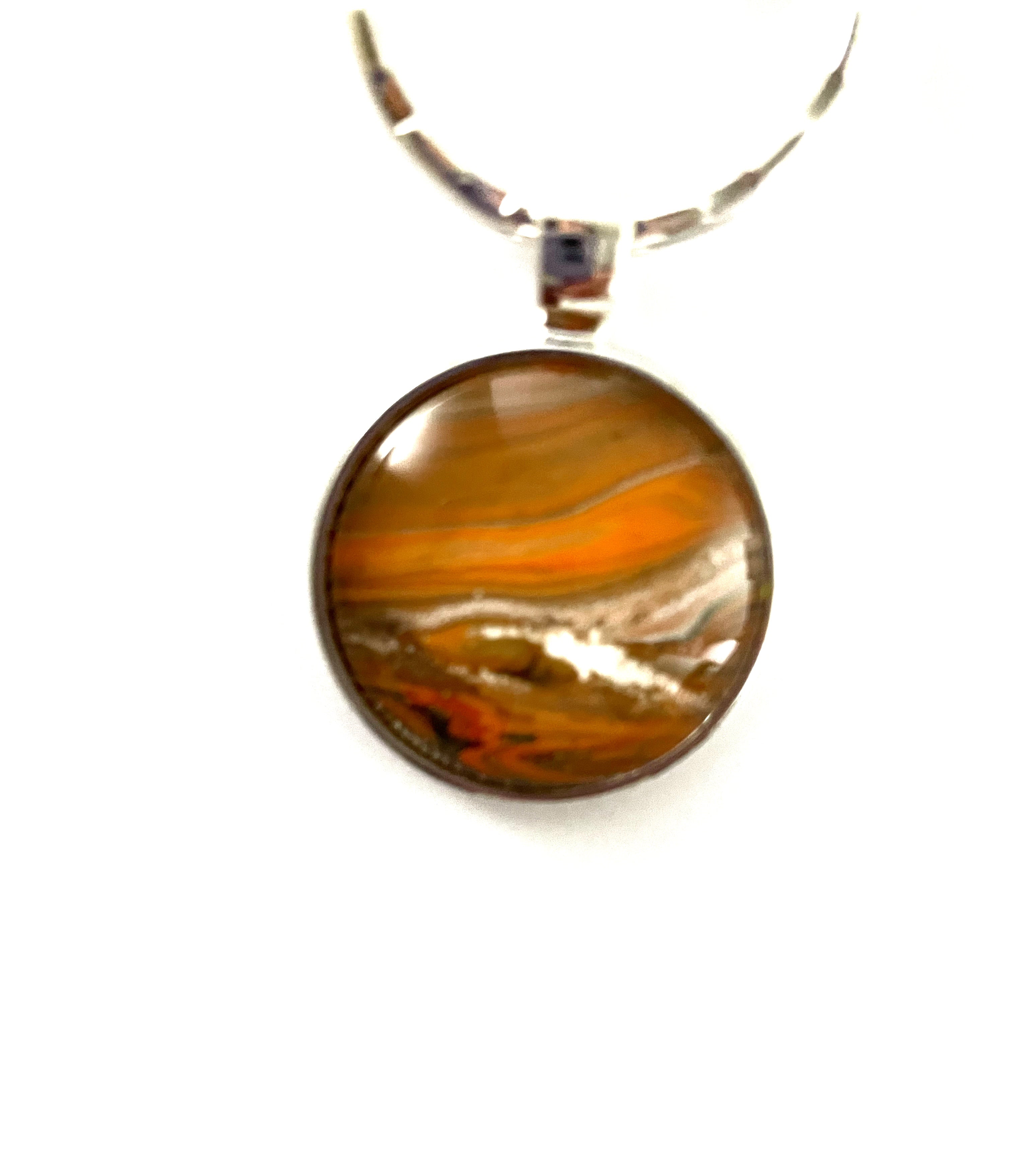 Orange Acrylic Paint Key Ring
