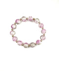 Light Purple and Clear Crackle Glass Stretchy Bracelet