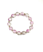 Light Purple and Clear Crackle Glass Stretchy Bracelet