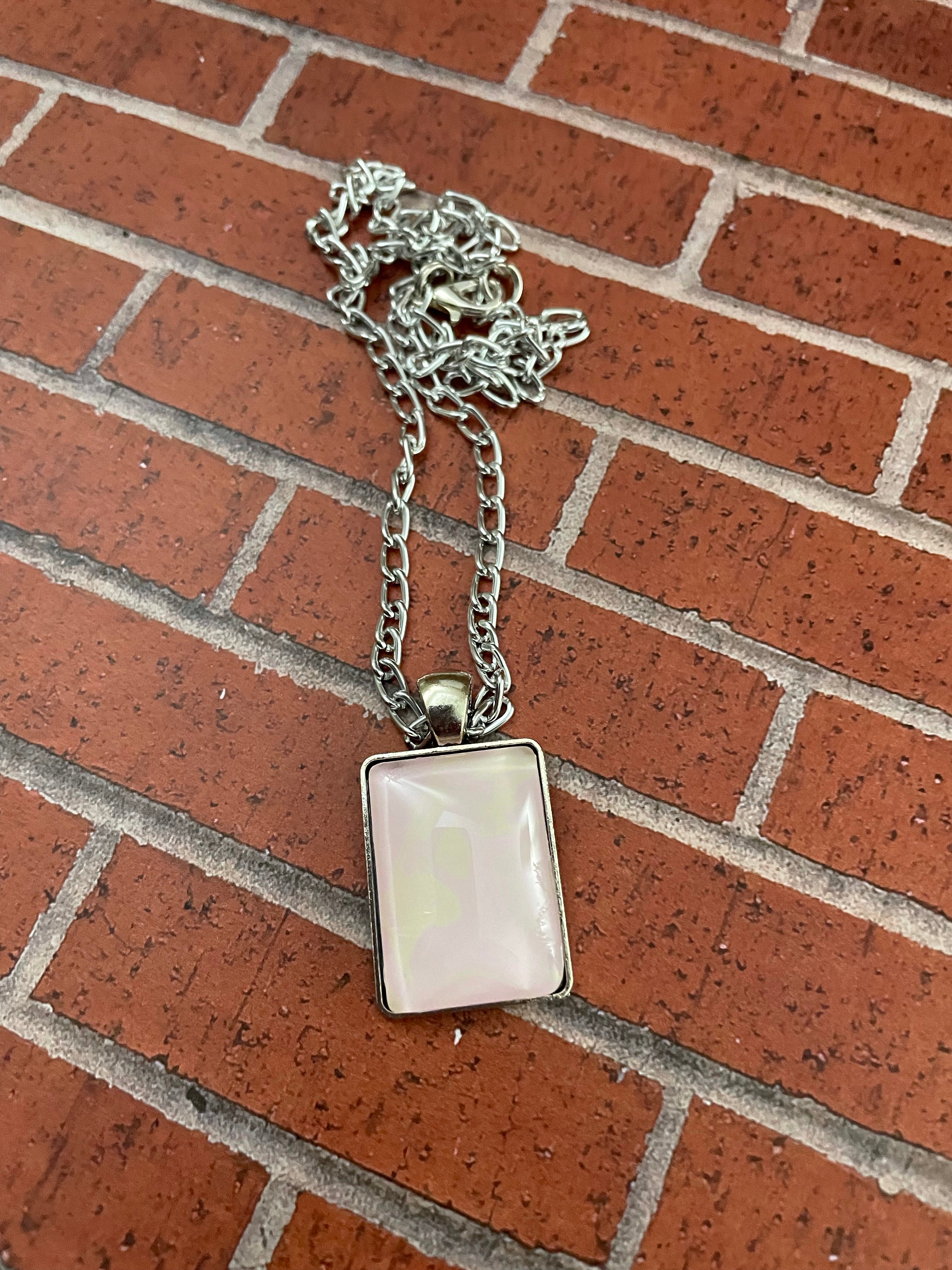Pale Pink and Cream Acrylic Necklaces