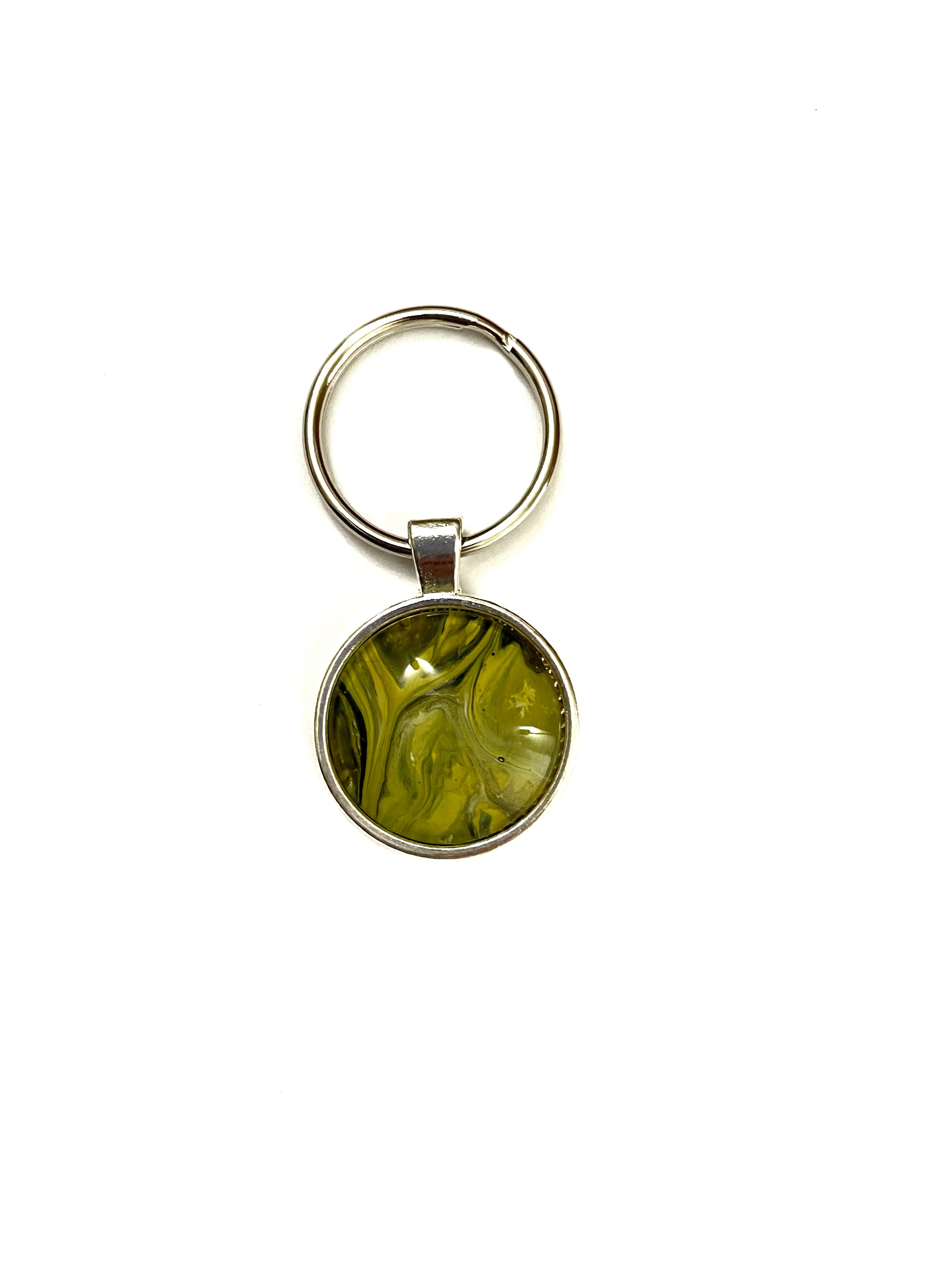 Yellow Acrylic Paint Key Ring