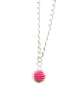 Hot Pink Cage Lava Stone Necklace
