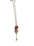 Crown Key with Red Dangle Necklace