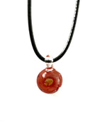 Orange Flower Glass Necklace