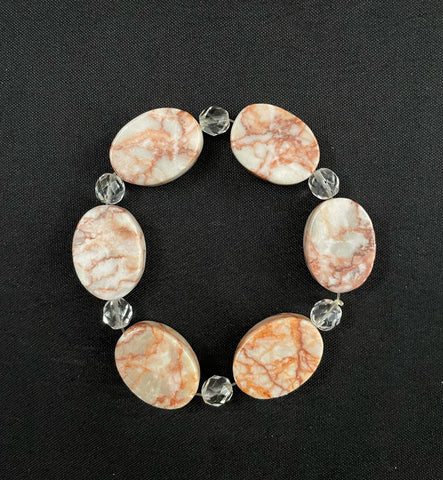 Large Oval Fancy Jasper Bead Stretchy Bracelet