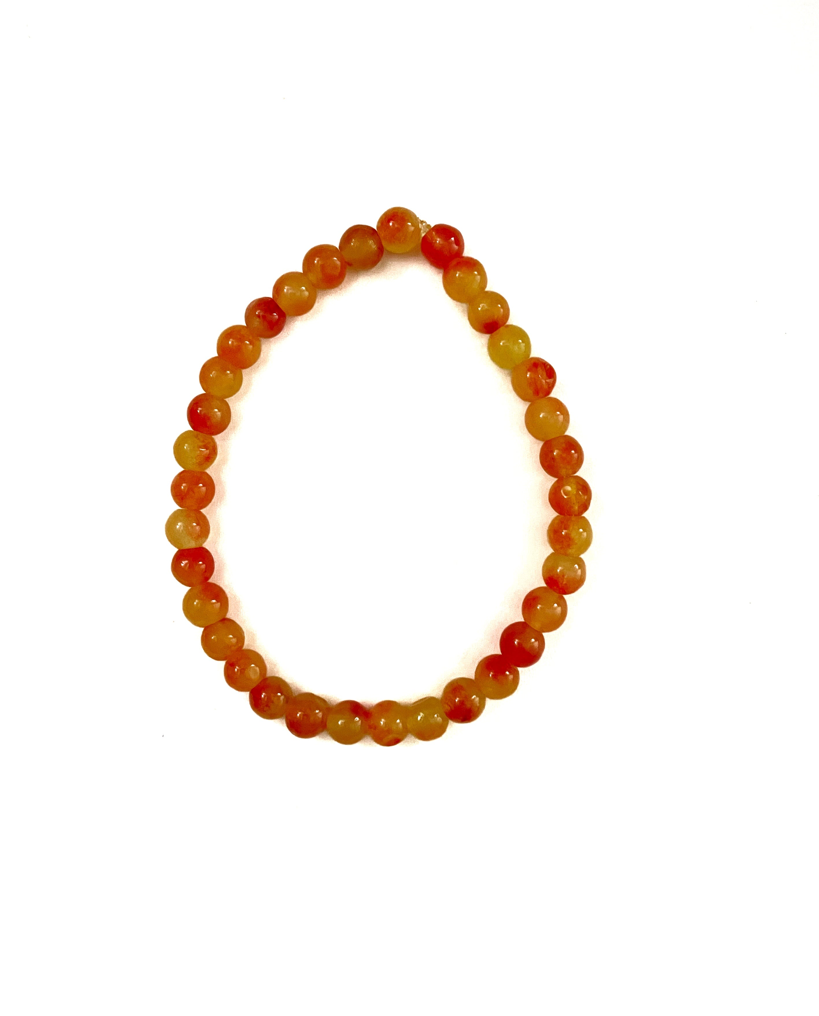 Yellow Orange Glass Stretchy Bracelet