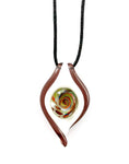 Purple White Swirl Glass Necklace