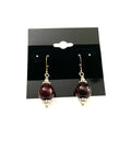 Brown Red Glass Dangle Earrings