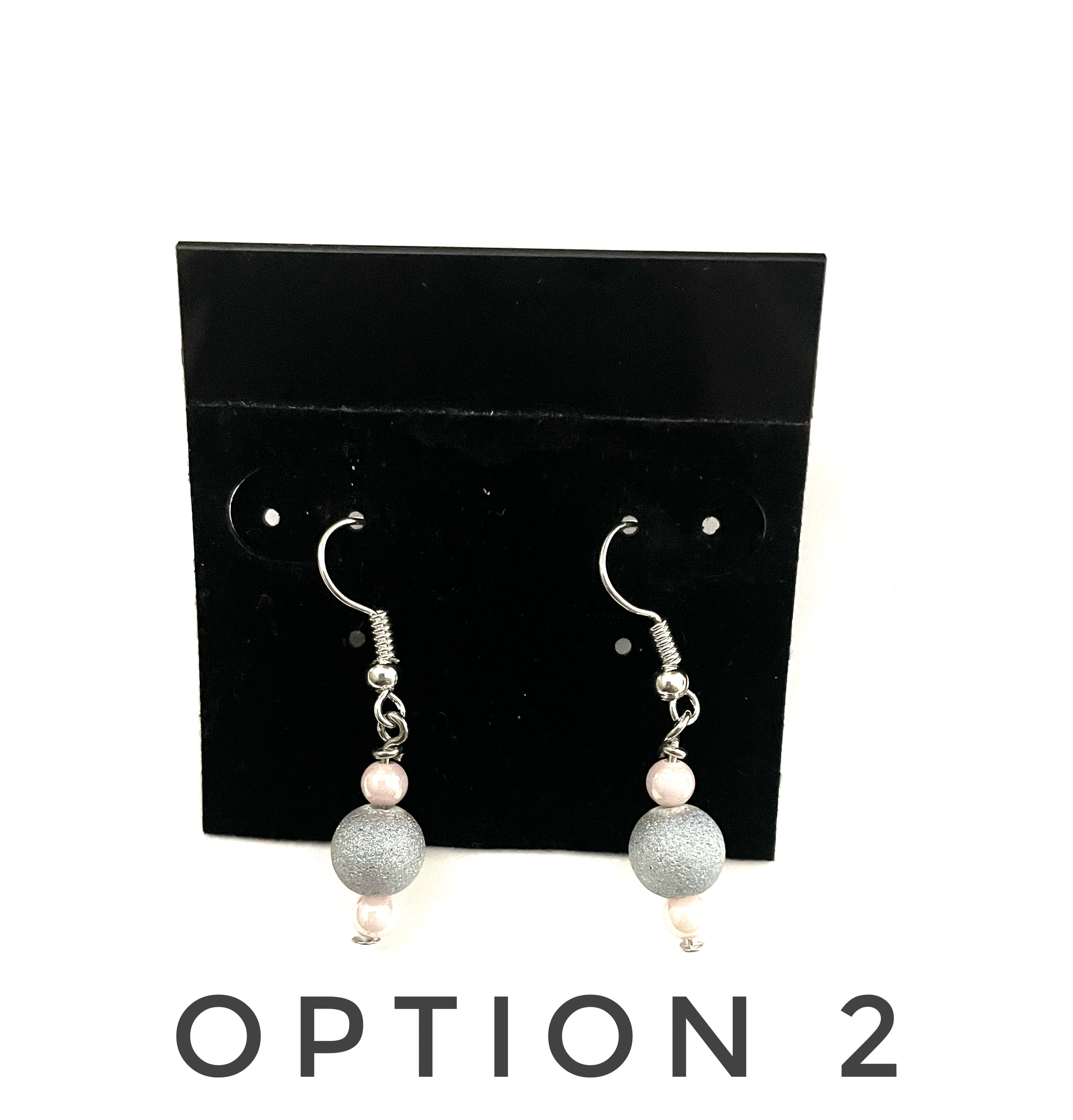 Gunmetal Druzy Glass Earrings