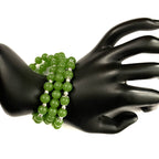 Apple Green Glass Stacked Bracelet