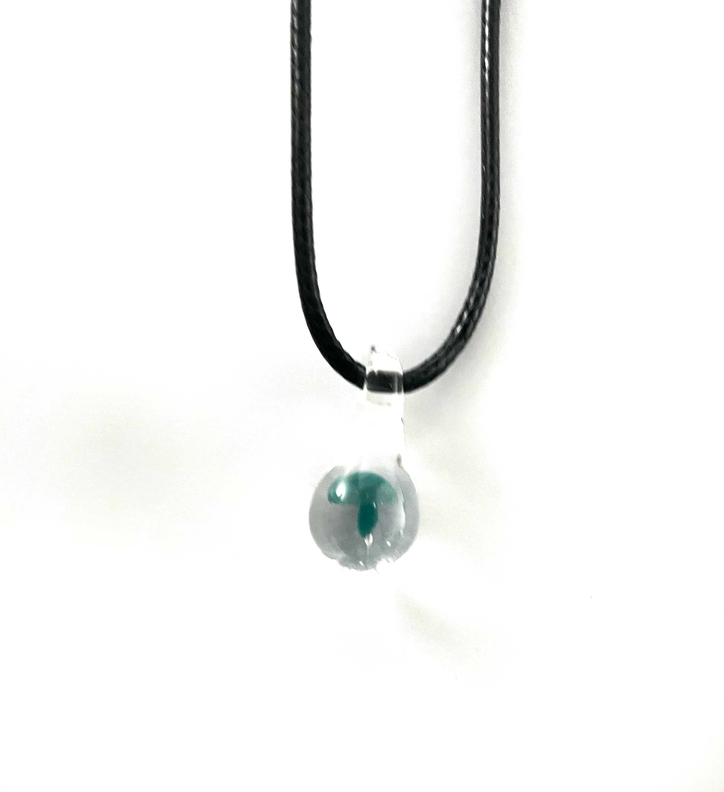 Clear Glass with Mushroom Necklace