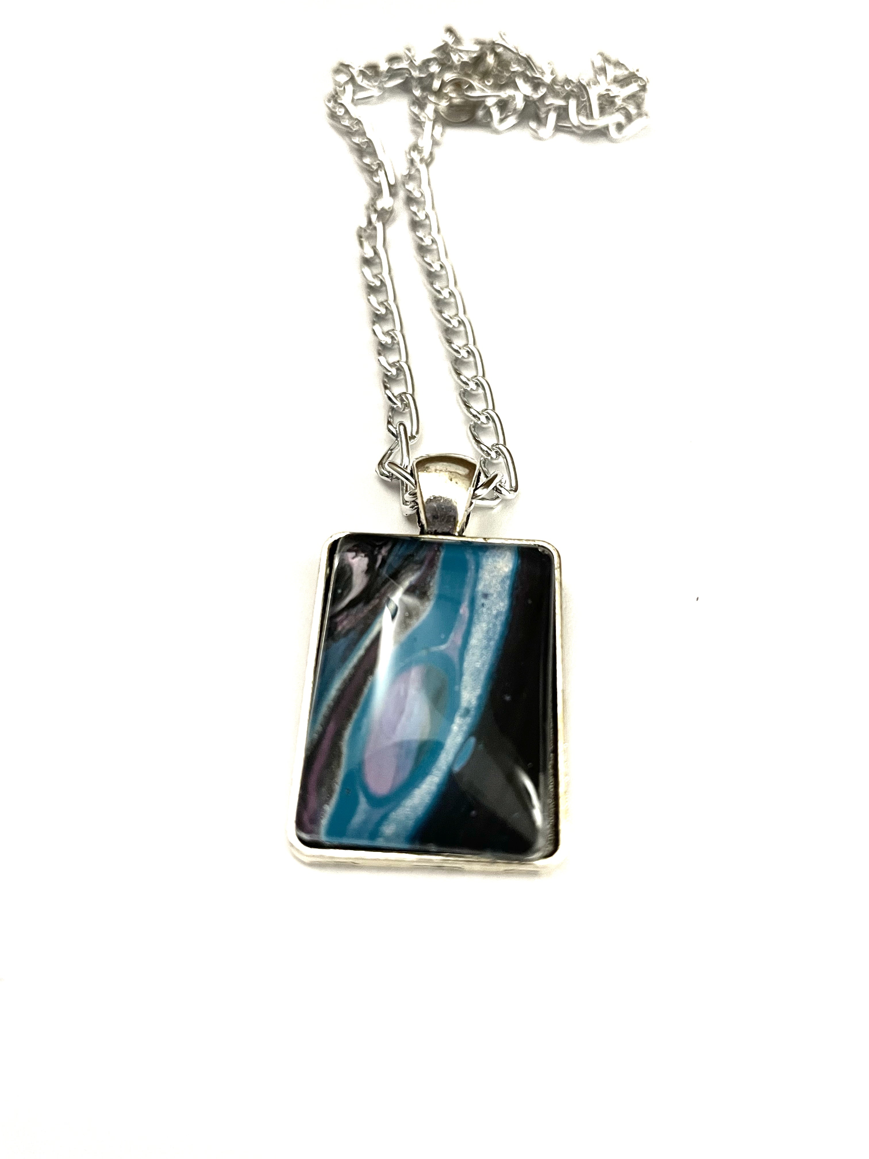 Blue, Pink and Black Acrylic Necklaces