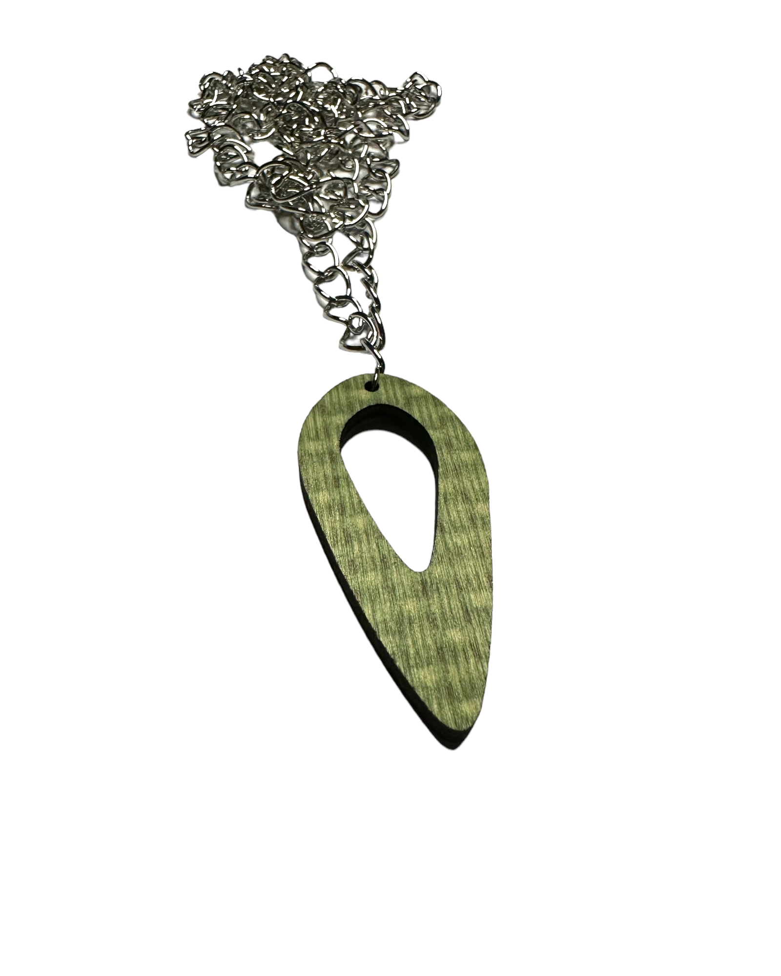 Teardrop Wooden Dangle Necklace