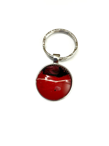 Red Acrylic Paint Key Ring