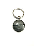 Grey Acrylic Paint Key Ring