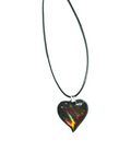 Burnt Orange with Colors Heart Necklace