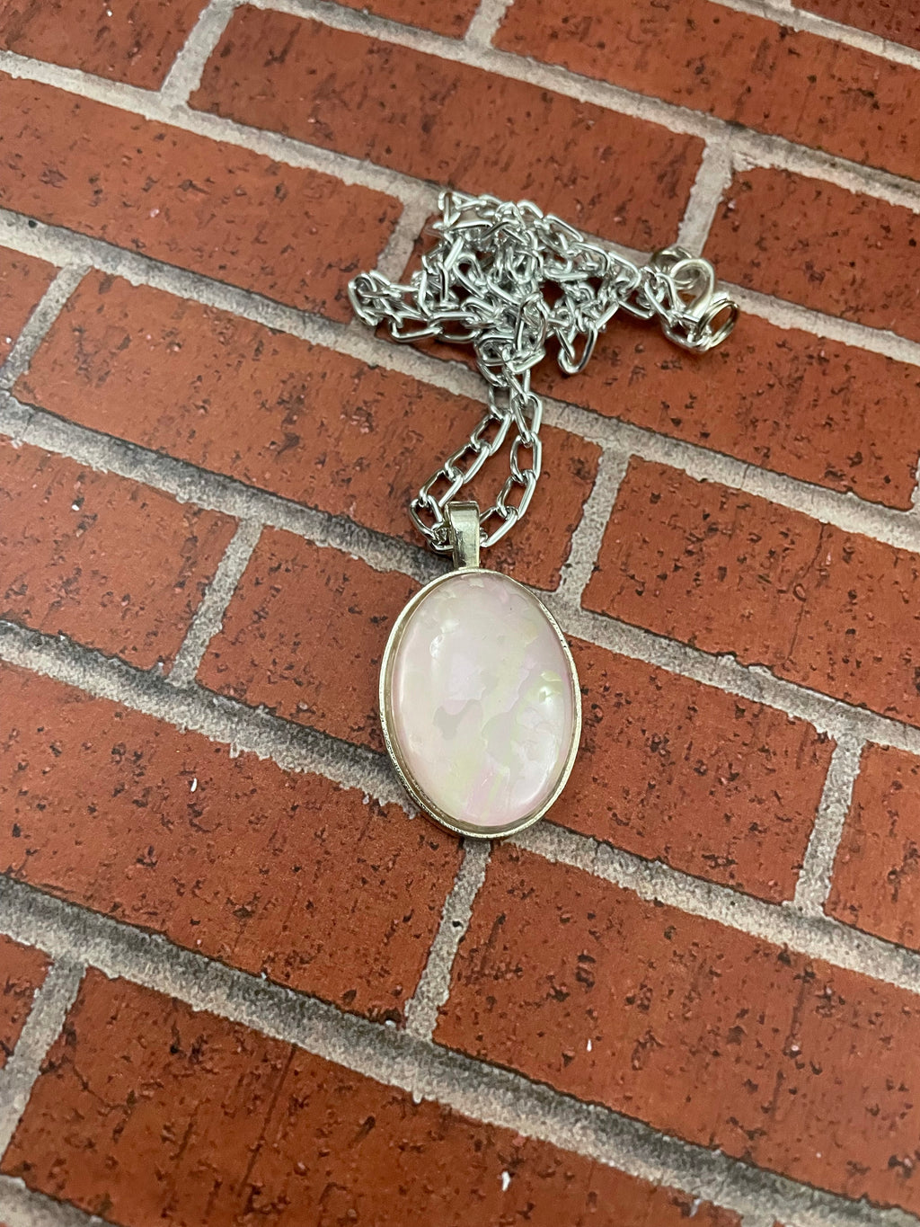 Pale Pink and Cream Acrylic Necklaces