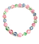 Pink, Blue and Green Stretchy Bracelet