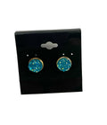 Teal Druzy Earring