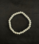 White Glass Pearl Stretchy Bracelet