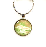 Orange, Green and Pink Acrylic Paint Key Ring