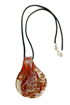 Red with Silver Foil Glass Necklace