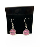 Pink Acrylic Paint Earrings - Dangle