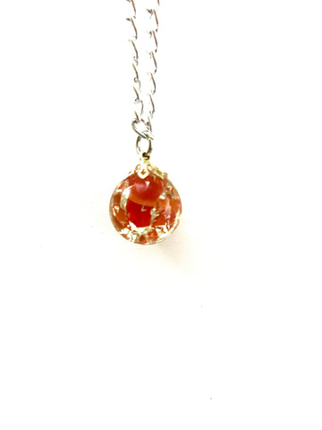 Orange-Red Marble Necklace