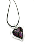 Purple Dichroic Heart Necklace