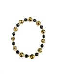 Yellow and Black Dot Glass Stretchy Bracelet