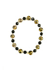 Yellow and Black Dot Glass Stretchy Bracelet