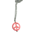 Peace Symbol Howlite Necklace